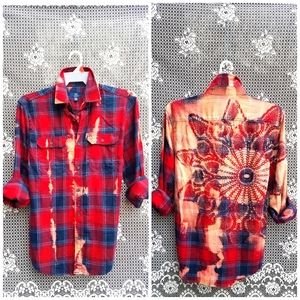 Bleach Distressed Flannel